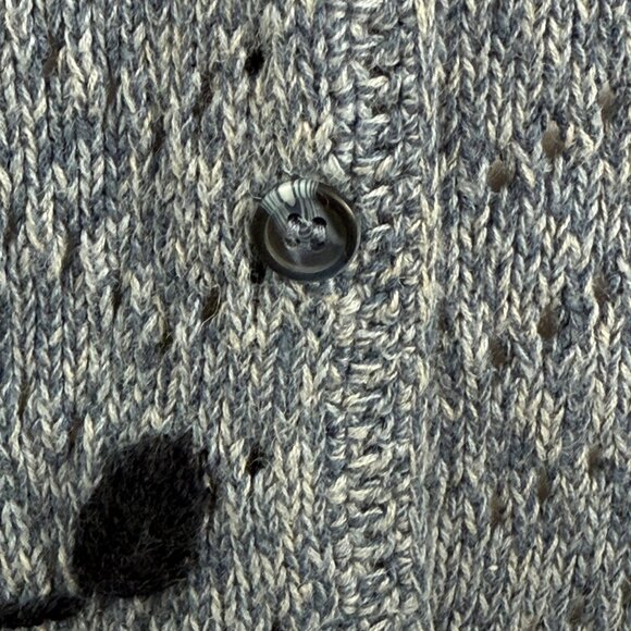 Napa Valley Blue Knit Cardigan Vest Womens 1X Vintage w/ Floral Embroidery - Picture 5 of 7